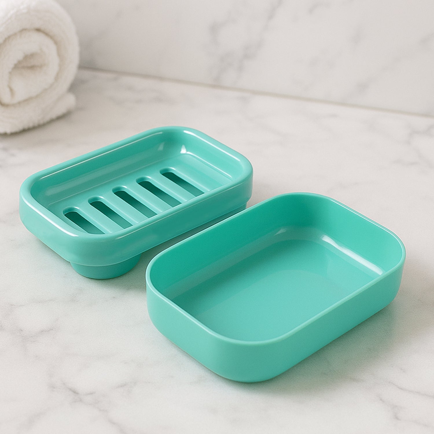 Premium Quality Rectangular Aqua Green Plastic Soap Case Premium Quality Rectangular Aqua Green Plastic Soap Case